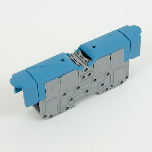 ONKA 95mm2 M8 Schraubschienenverbinder Reihenklemme mit Schutzkappe, blau, 1030062