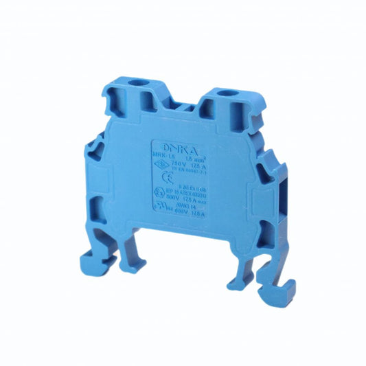ONKA 1.5mm2 Schraubklemmleiste DIN-Schienen-Klemme 2-adrig blau, 1010005