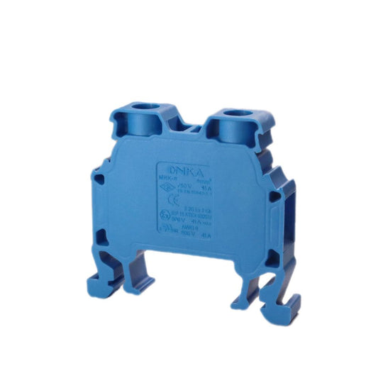 ONKA 6mm2 Schraubklemmleiste DIN-Schienen-Klemme 2-adrig blau, 1010035
