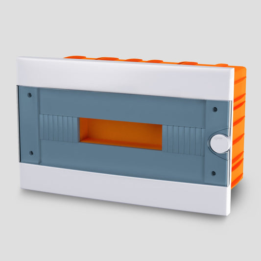 ARS Modularer Schaltschrank 16 MOD (16 Sicherungen), Kunststoff-Unterputz-Schaltschrank, transparente Tür IP40, 346125