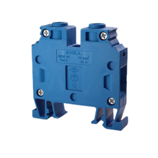 ONKA 16mm2 Schraubklemmleiste DIN-Schienen-Klemme 2-adrig blau, 1010055