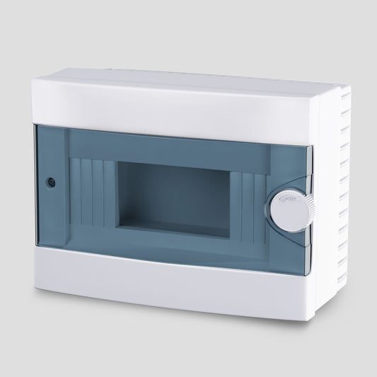 ARS Modulare Schaltanlage 9 MOD (9 Sicherungen), Aufputz-Schaltschrank, Kunststoff, transparente Tür IP40, 341214