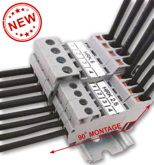 ONKA 2,5mm2 Hybrid-Schraub-/Federschienen-Klemmenblock Klemmenblock DIN-Schienen-Klemmenblock 2-adrig grau, 1040002