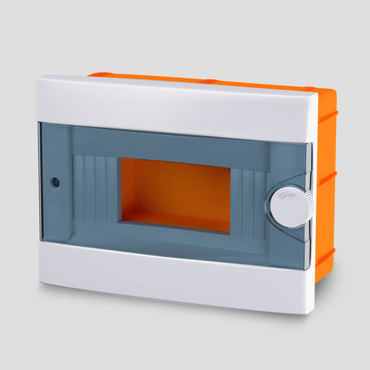 ARS Modulare Schaltanlage 9 MOD (9 Sicherungen), Kunststoff-Unterputz-Schaltschrank, transparente Tür IP40, 341215