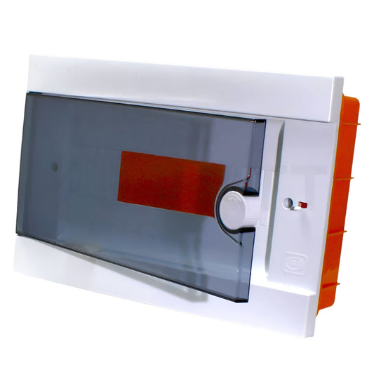 ARS Modularer Schaltschrank 16 MOD (16 Sicherungen), Kunststoff-Unterputz-Schaltschrank, transparente Tür IP40, 346125