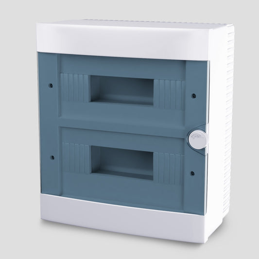 ARS Modulare Schaltanlage 24 MOD (24 Sicherungen), Aufputz-Schaltschrank, Kunststoff, transparente Tür IP40, 341207