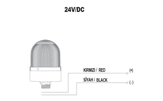 Flashing ø70 NUT.CONN.SIGNAL BEACON WITH BUZZER, 40-250V AC/DC, BLUE WITH 10CM EXT.TUBE