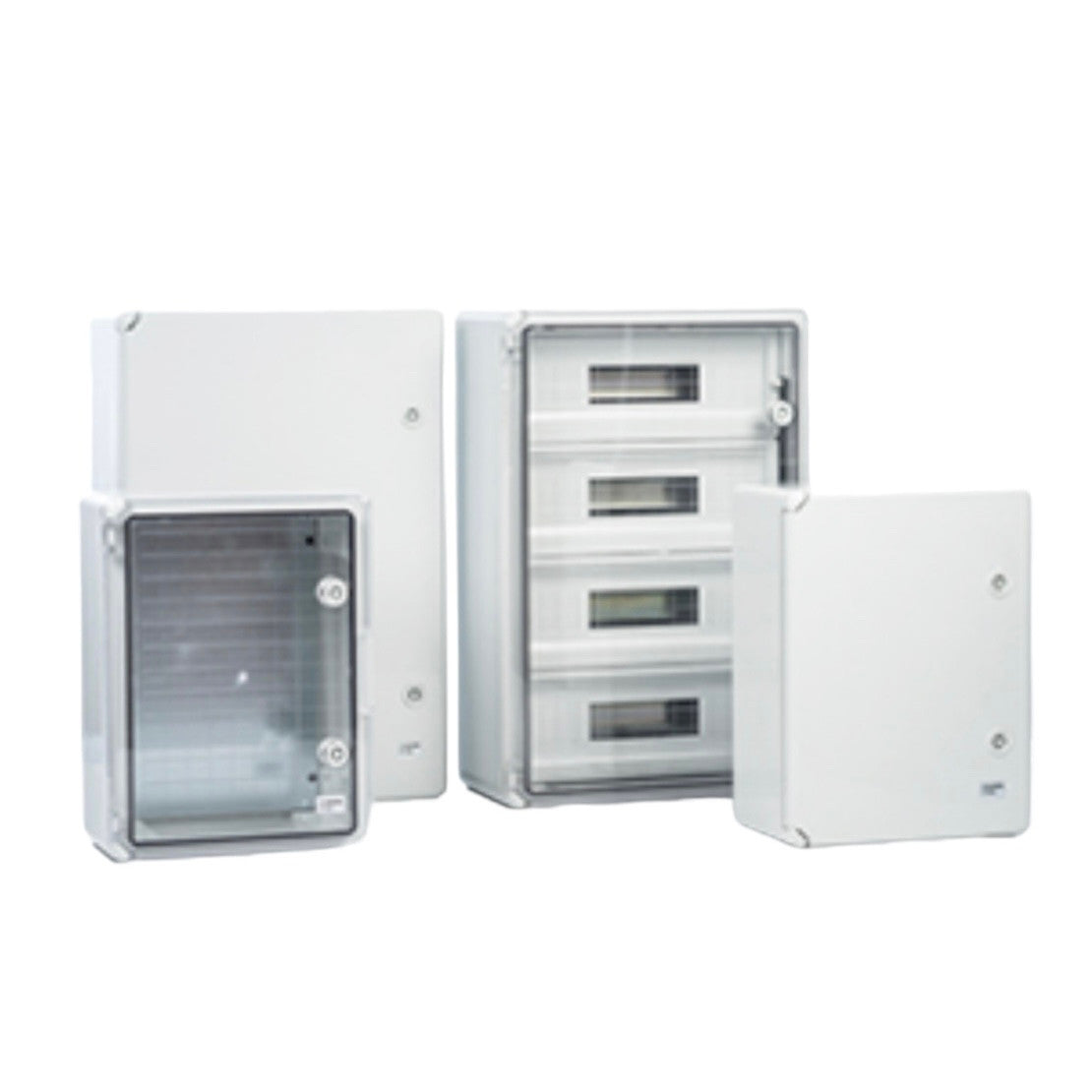 Leere Kunststoffverteilerschränke