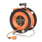 Winch with copper cable 3x2.5 mm², IP44 with overload protection, current rating 16 A, 40m+2m cable color: orange, Schuko type