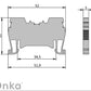 ONKA 1.5mm2 female terminal block DIN rail terminal 2-wire blue, 1020005