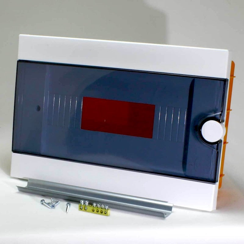 ARS Modularer Schaltschrank 16 MOD (16 Sicherungen), Kunststoff-Unterputz-Schaltschrank, transparente Tür IP40, 346125