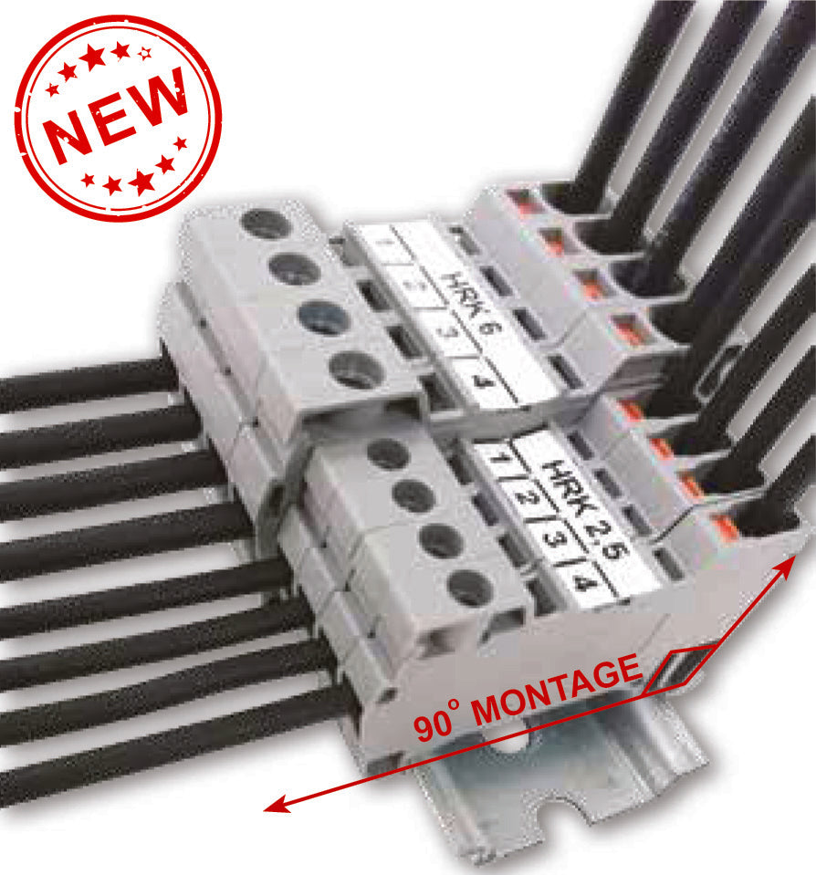 ONKA 6mm2 Hybrid-Schraub-/Federleistenklemmenblock DIN-Schienen-Klemmenblock 2-adrig grau, 1040012