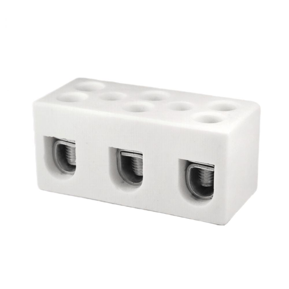 ONKA 25mm2 / 3-Coil Steatite / Ceramic / Porcelain Plug - PORCELAIN TERMINAL BLOCK, 1070013