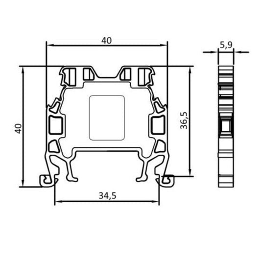 ONKA 2,5mm2 Schraubklemmleiste DIN-Schienen-Klemme 2-adrig grau, 1010012