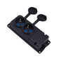 Gummidoppelsteckdose schwarz hermetisch aufliegend 250V, 16A, IP44, SCHUKO 2P+Z, 2KMP-F, Bylion