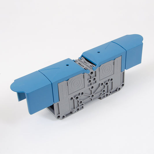 ONKA 120mm2 M10 Schraubschienenverbinder Reihenklemme mit Schutzabdeckung, blau, 1030076