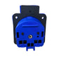 Hermetic socket 2P+Z, 230/220V, with grounding, IP44, with flap, blue, 250V Schuko