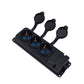 Dreifachsteckdose "Gummi" schwarz mit Deckel hermetisch IP44 250V, 16A, SCHUKO 2P+Z, 3KMP-F, Bylion