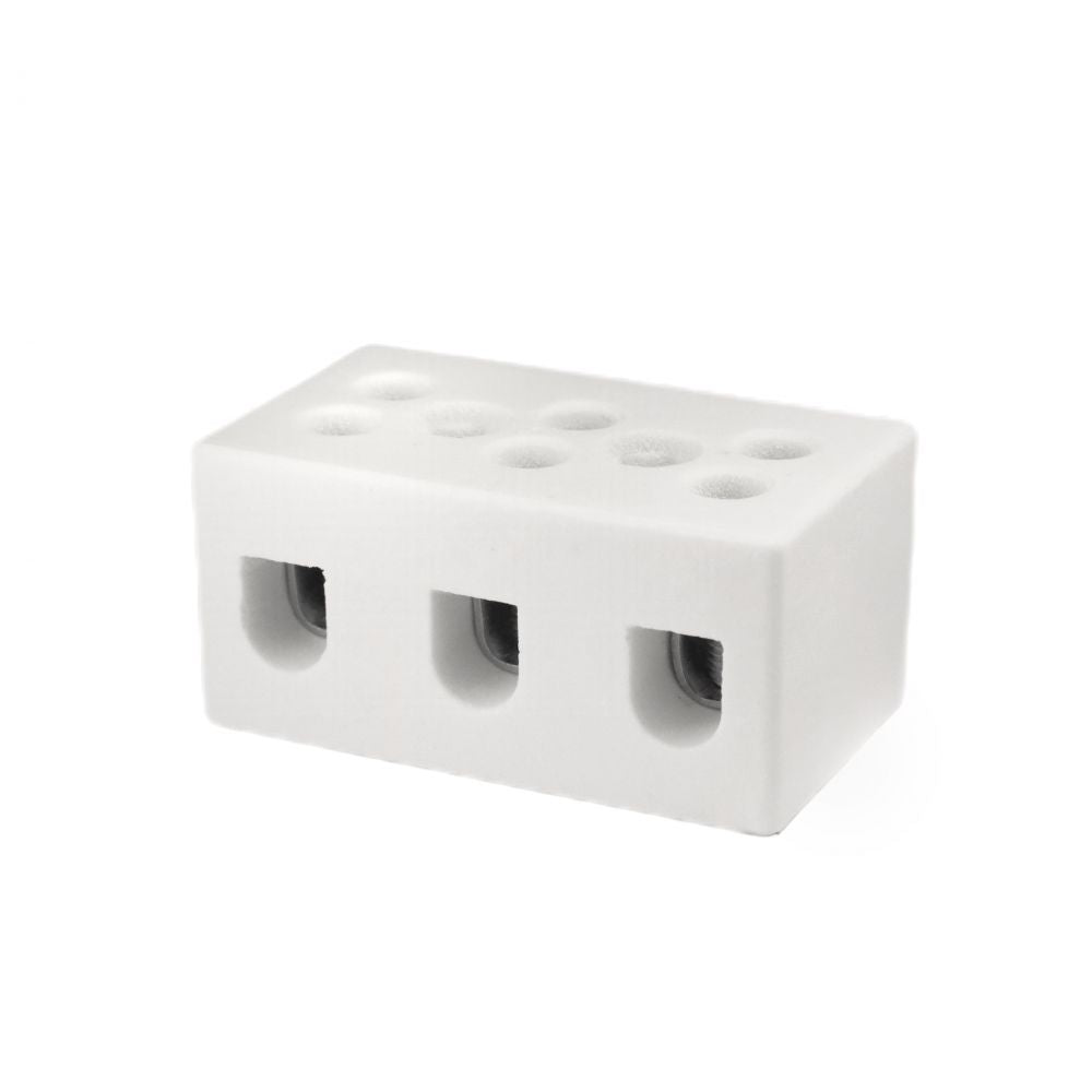 ONKA 2.5-4mm2 / 3-rail Steatite / Ceramic / Porcelain Connector - PORCELAIN TERMINAL BLOCK, 1070003