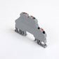 ONKA 4mm2, 2-way spring-loaded terminal block DIN rail terminal 4-wire gray, 1020406