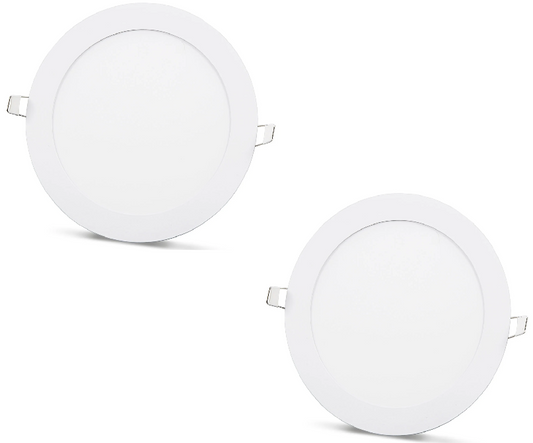 2 pieces SLIM LED panel cold white / 6500K 15W / 1350Lm round recessed round (incl. power supply) 6500K YL10-1500