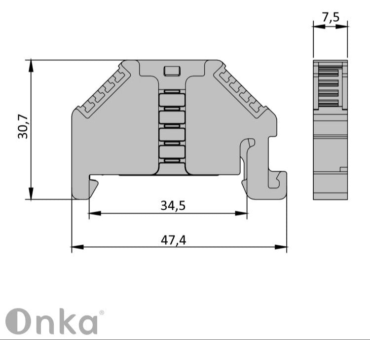 ONKA Plug, End Holder, Universal Holder (for Spring and Screw Terminal), 1060002