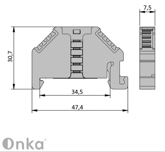 ONKA Plug, End Holder, Universal Holder (for Spring and Screw Terminal), 1060002