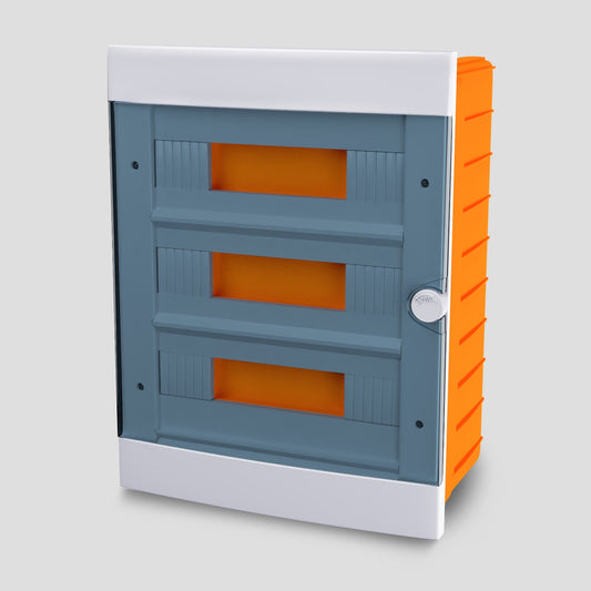 ARS Modularer Schaltschrank 36 MOD (36 Sicherungen), Kunststoff-Unterputz-Schaltschrank, transparente Tür IP40, 347415