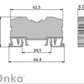 ONKA 6mm2 female terminal block DIN rail terminal 2-wire blue, 1020037