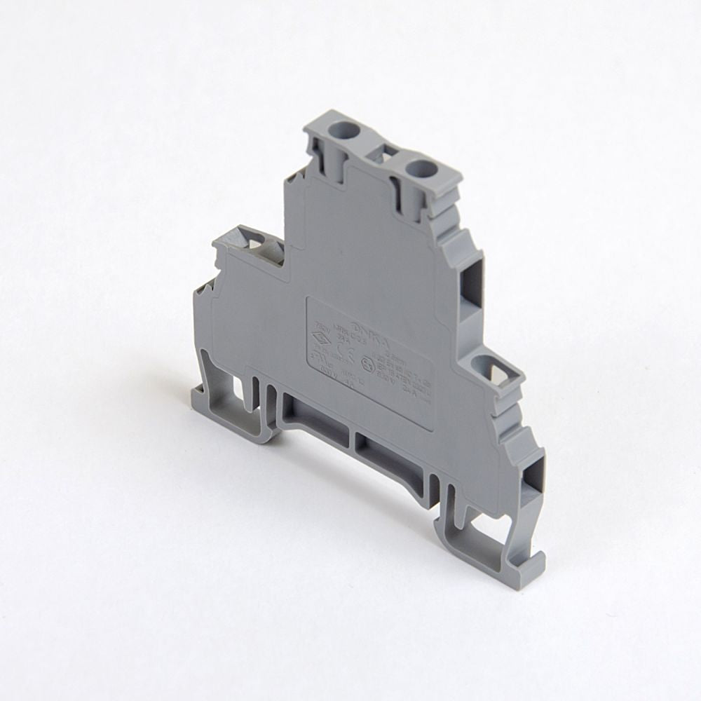 ONKA 2.5mm2, 2-stufig Schraubklemmleiste DIN-Schienen-Klemmleiste 4-adrig grau, 1010332