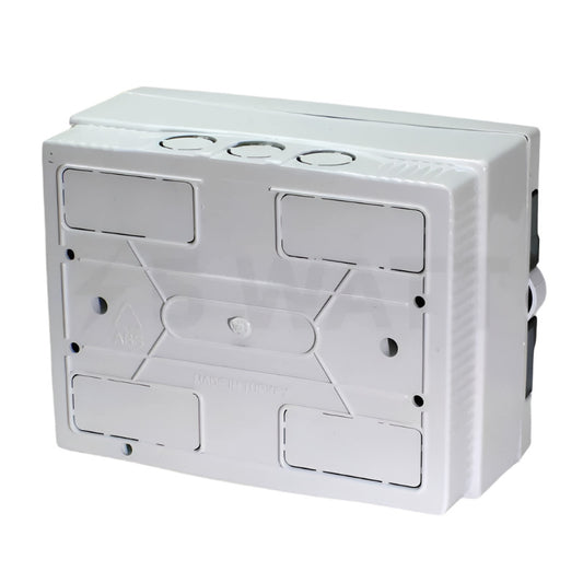 ARS Modulare Schaltanlage 9 MOD (9 Sicherungen), Aufputz-Schaltschrank, Kunststoff, transparente Tür IP40, 341214