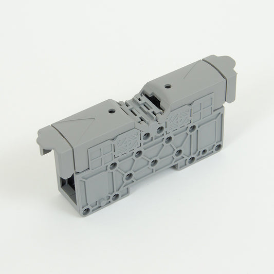 ONKA 50mm2 M8 Schraubschienenverbinder Reihenklemme mit Schutzkappe, grau, 1030031