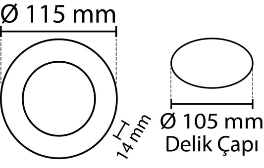 2 Pieces - Round LED Panels 6W / 540Lm Cool White Circular Recessed (Including Power Supply) 6500K YL10-0600