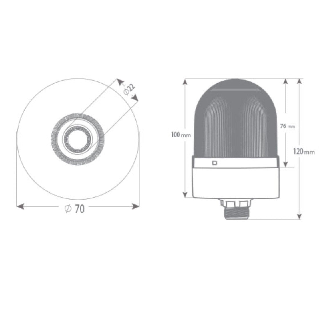 Signal light with surface mounting, multi-color RGB