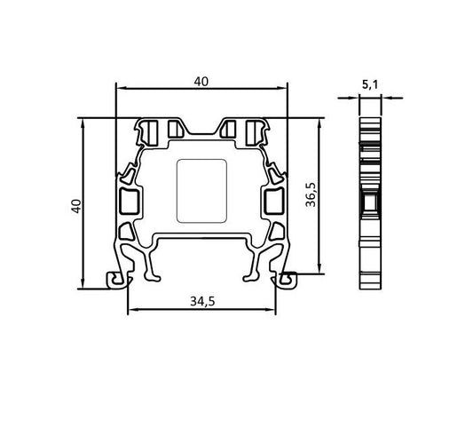 ONKA 1,5mm2 Schraubklemmleiste DIN-Schienen-Klemme 2-adrig grau, 1010002