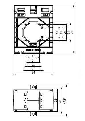 ONKA Stromwandler STROMTRANSFORMATOR 150/5A, 30MM, KLASSE 0,5S, 1VA (TK301505301 / 80010867)