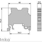 ONKA 10mm2 PE Schraubsteckverbinder Reihenklemme DIN-Schienen-Klemme 2-Leiter grau, 1010221