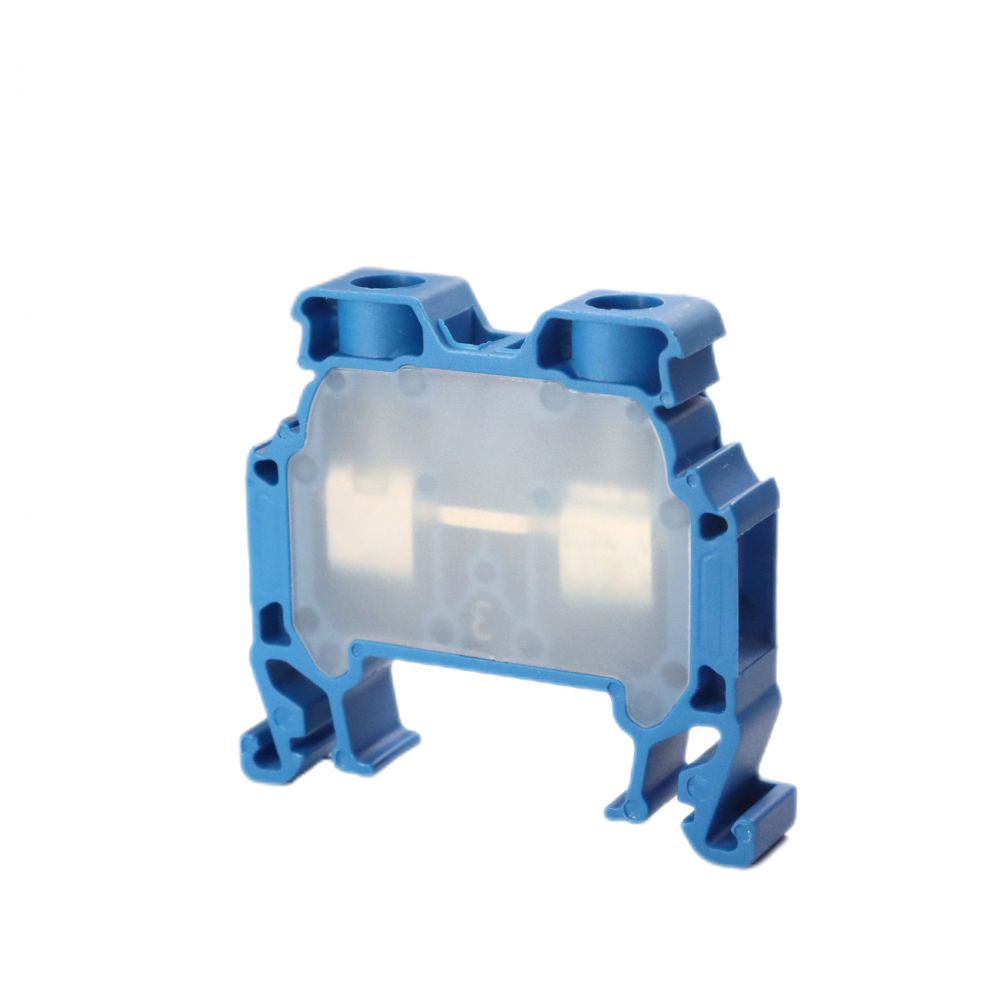 ONKA 6mm2 Schraubklemmleiste DIN-Schienen-Klemme 2-adrig blau, 1010035