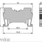 ONKA 4mm2 Spring Strip Clamp Block DIN Rail Terminal 2-wire blue, 1020027