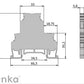 ONKA 2.5mm2, 2-stufig Schraubklemmleiste DIN-Schienen-Klemmleiste 4-adrig grau, 1010332