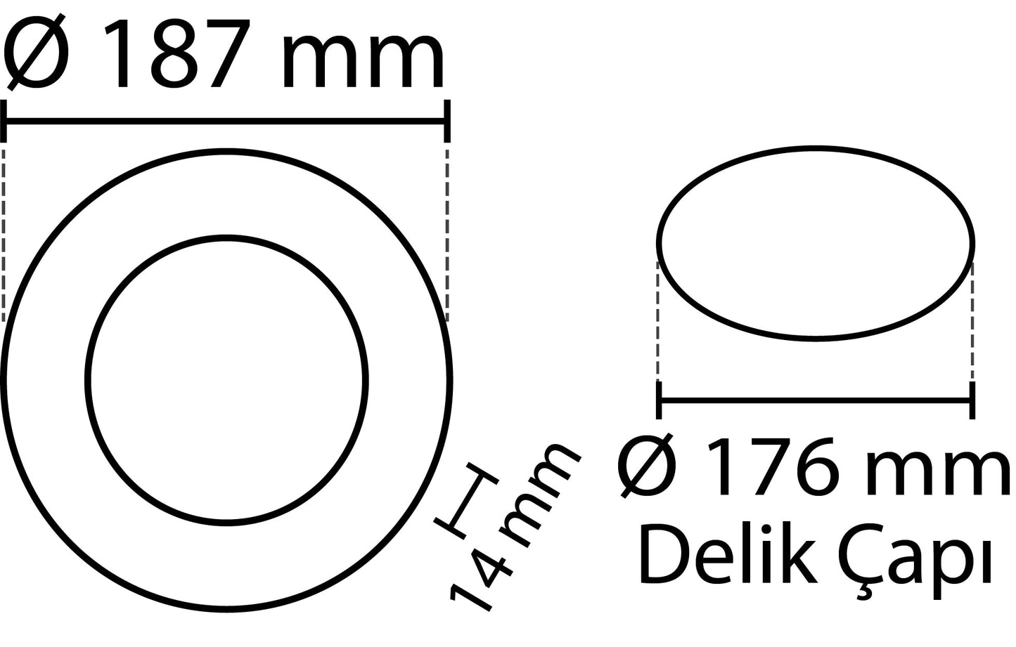 2 pieces SLIM LED panel cold white / 6500K 15W / 1350Lm round recessed round (incl. power supply) 6500K YL10-1500