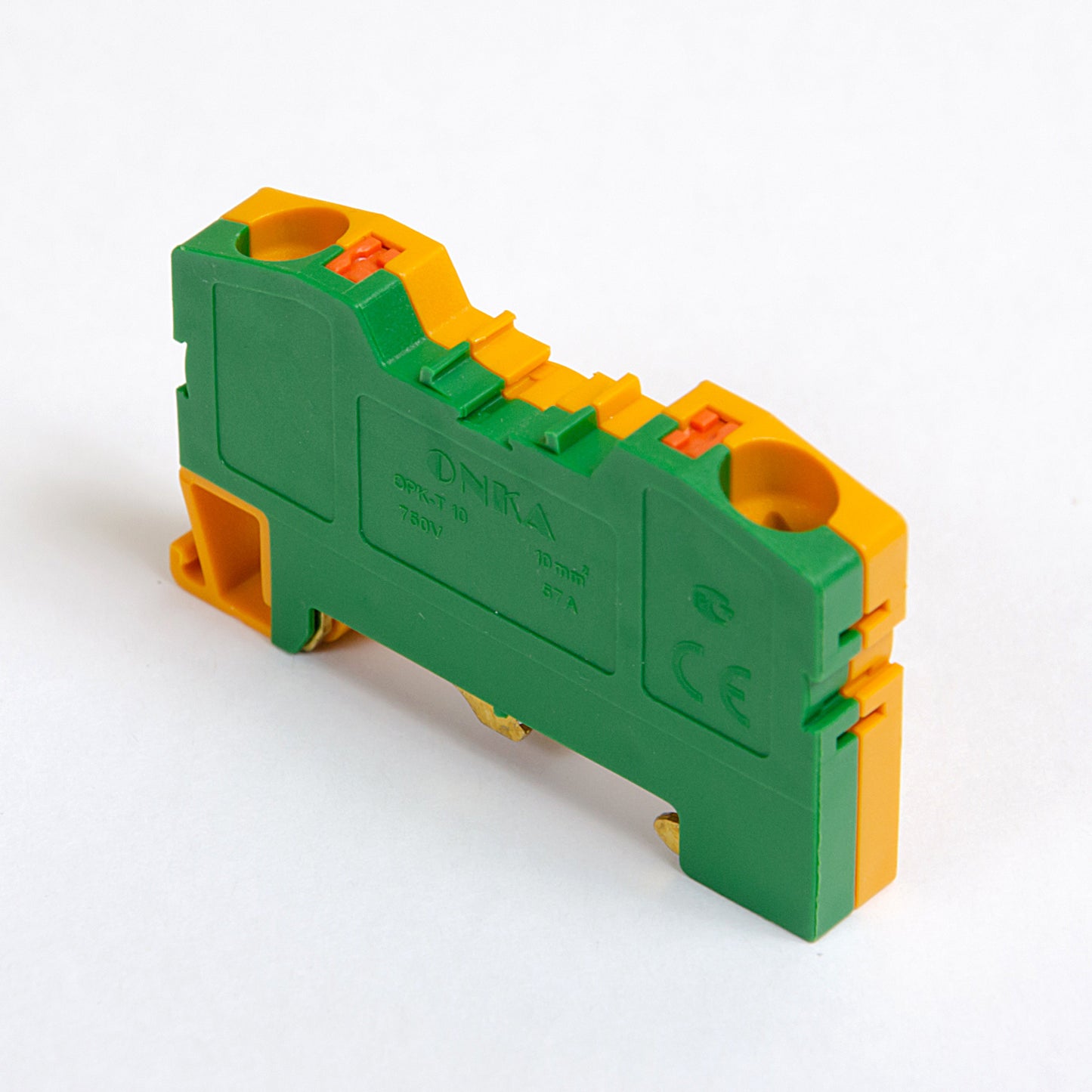 ONKA 10mm2 PE female terminal block DIN rail terminal 2-wire gray, 1020300