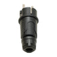 Black rubber plug IP54, 250V 16A per cable, Uni-Schuko (double grounding), 2P+E, REF, Bylion
