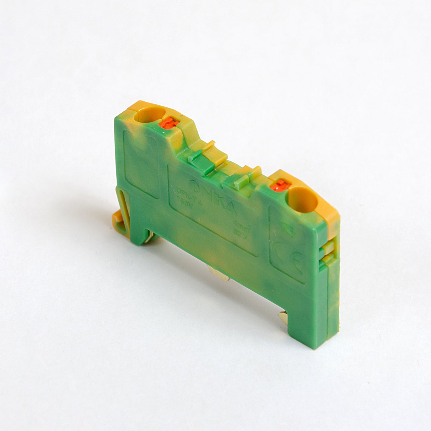 ONKA 4mm2 PE Spring Strip Clamp Block DIN Rail Terminal 2-wire gray, 1020299