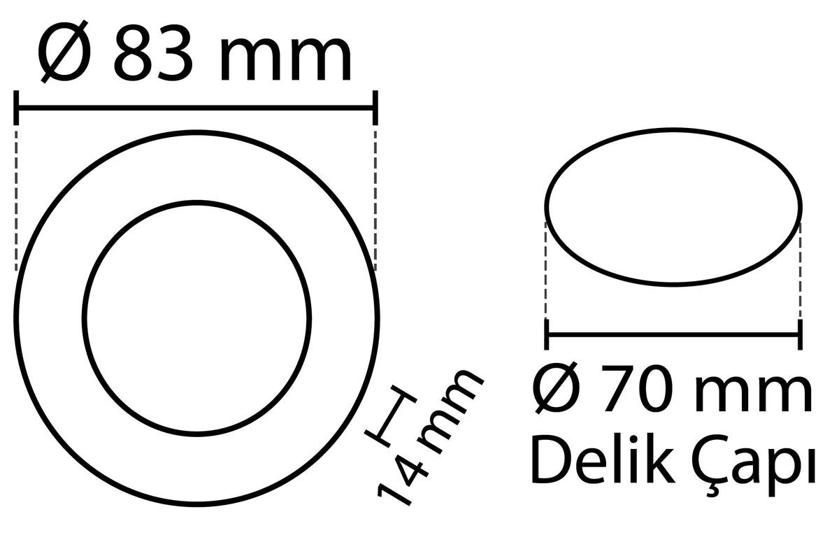 2 Pieces - Round LED Panel 3W / 270Lm White Circular Recessed (Incl. Power Supply) 4000K YL10-0307