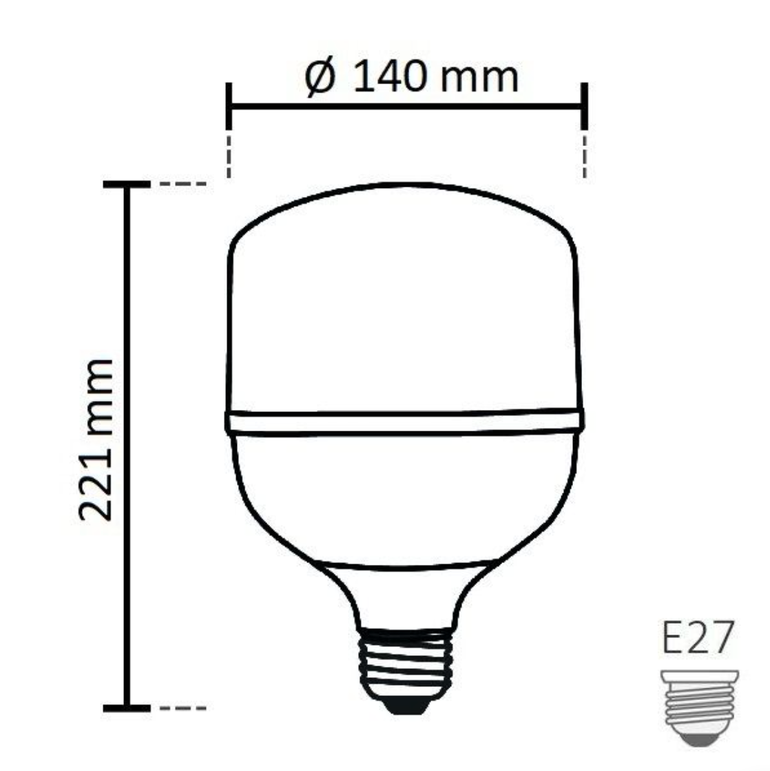 NOAS 60W (450W) LED light bulb type TORCH, cool white / 6500K, 5400 Lm, YL95-6001