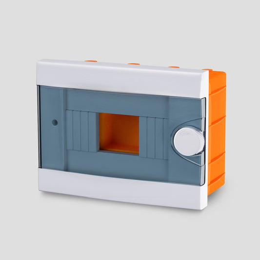 ARS Modulare Schaltanlage 2-6 MOD (2-6 Sicherungen), Kunststoff-Unterputz-Schaltschrank, transparente Tür IP40, 341213