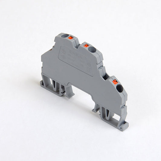 ONKA 2,5mm2, 2-stufiger Federleistenklemmblock DIN-Schienen-Klemmblock 4-adrig grau, 1020379