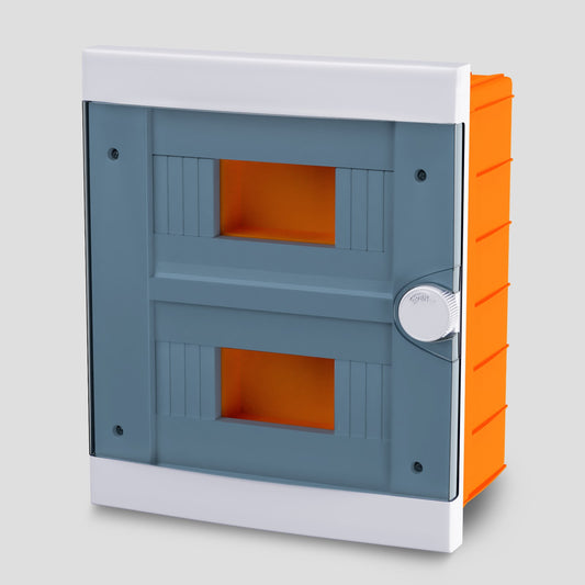 ARS modular switchgear 16 MOD (16 fuses), plastic flush-mounted control cabinet, transparent door IP40, 341206