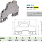 ONKA 4mm2, 2-way spring-loaded terminal block DIN rail terminal 4-wire gray, 1020406